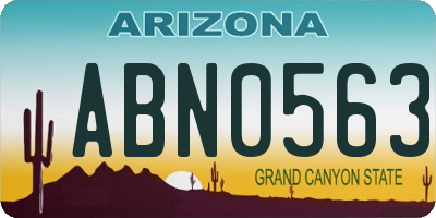 AZ license plate ABN0563