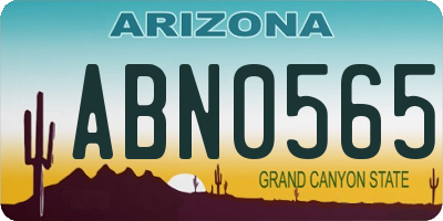 AZ license plate ABN0565