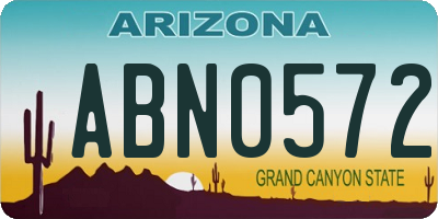 AZ license plate ABN0572