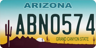 AZ license plate ABN0574