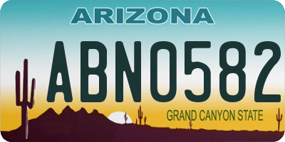 AZ license plate ABN0582
