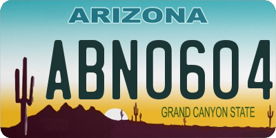 AZ license plate ABN0604