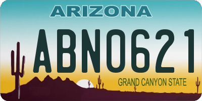 AZ license plate ABN0621