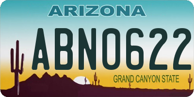 AZ license plate ABN0622