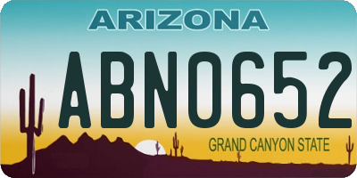 AZ license plate ABN0652
