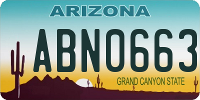 AZ license plate ABN0663