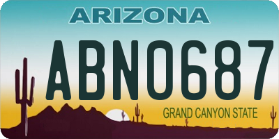 AZ license plate ABN0687