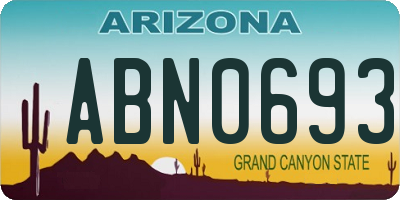 AZ license plate ABN0693