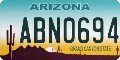 AZ license plate ABN0694