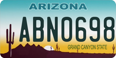 AZ license plate ABN0698