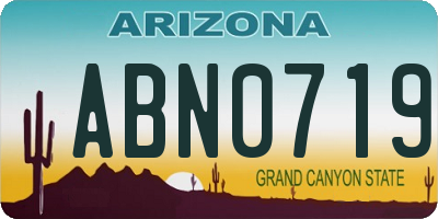 AZ license plate ABN0719