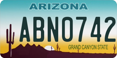 AZ license plate ABN0742