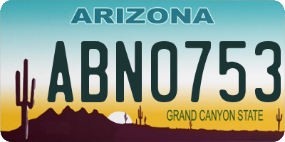 AZ license plate ABN0753