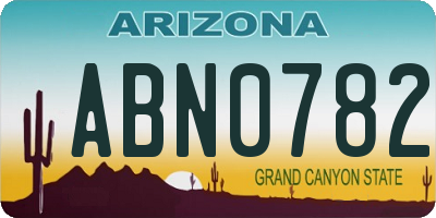 AZ license plate ABN0782