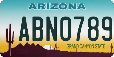 AZ license plate ABN0789