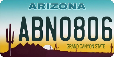 AZ license plate ABN0806