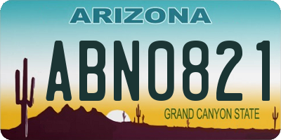 AZ license plate ABN0821