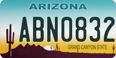 AZ license plate ABN0832