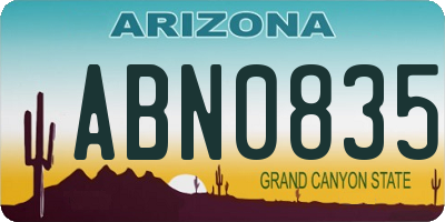 AZ license plate ABN0835