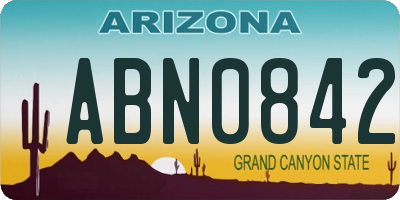 AZ license plate ABN0842