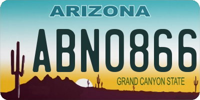 AZ license plate ABN0866