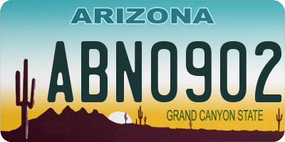 AZ license plate ABN0902