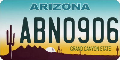 AZ license plate ABN0906
