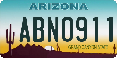 AZ license plate ABN0911