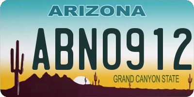 AZ license plate ABN0912