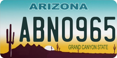 AZ license plate ABN0965
