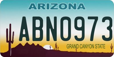 AZ license plate ABN0973