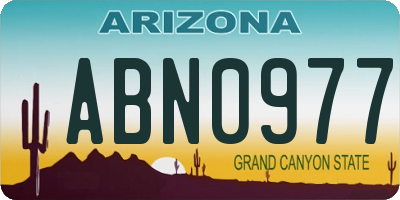 AZ license plate ABN0977