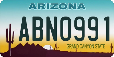 AZ license plate ABN0991