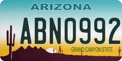 AZ license plate ABN0992