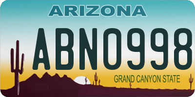 AZ license plate ABN0998
