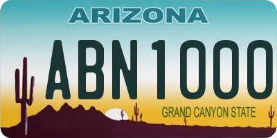 AZ license plate ABN1000