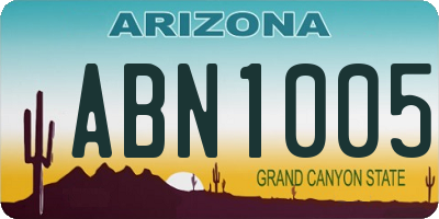AZ license plate ABN1005