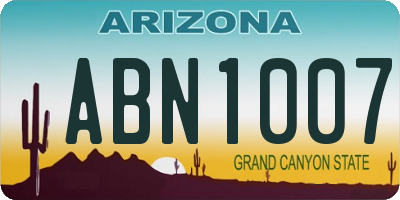 AZ license plate ABN1007