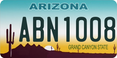AZ license plate ABN1008