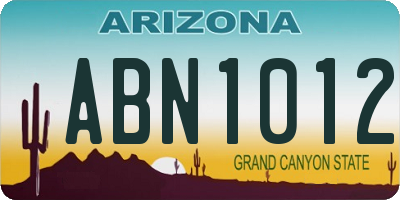 AZ license plate ABN1012