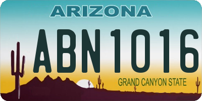 AZ license plate ABN1016