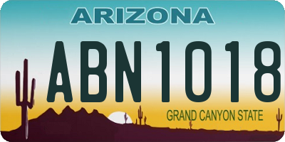 AZ license plate ABN1018
