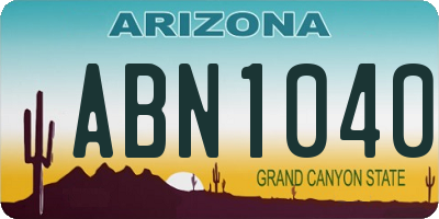 AZ license plate ABN1040