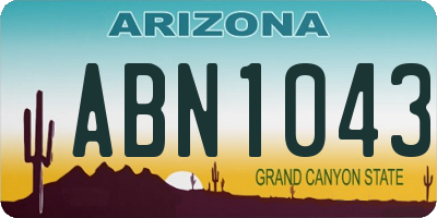 AZ license plate ABN1043