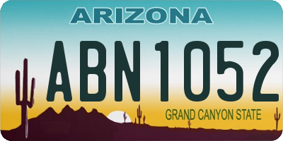 AZ license plate ABN1052