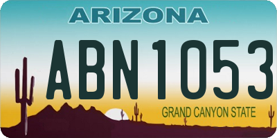 AZ license plate ABN1053