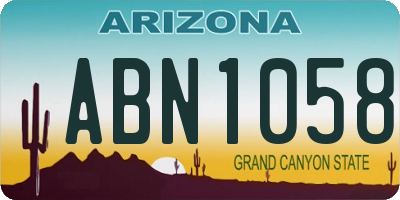 AZ license plate ABN1058