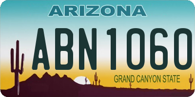AZ license plate ABN1060