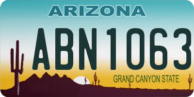 AZ license plate ABN1063