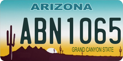 AZ license plate ABN1065